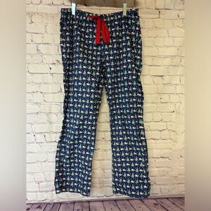 Vineyard Vines Dark Blue Preppy Whale Print Holiday Cotton Pajama Pants Small